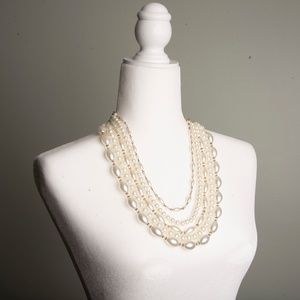 Multi Strand Faux Pearl Necklace